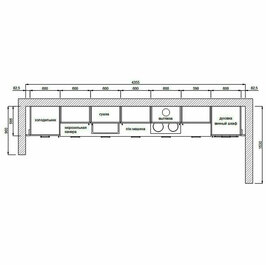 План прямой кухни