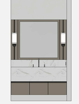 Проект мебели для ванной - вид спереди