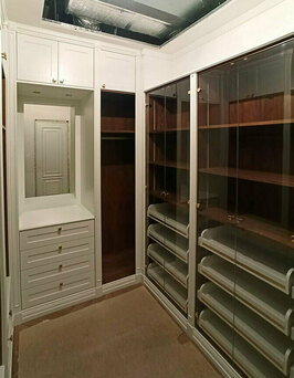 Гардеробная шпон и эмаль