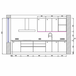 Проект кухни вид спереди