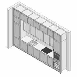 Проект кухни с антресолями