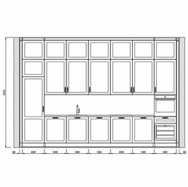 Проект прямой кухни с фасадами
